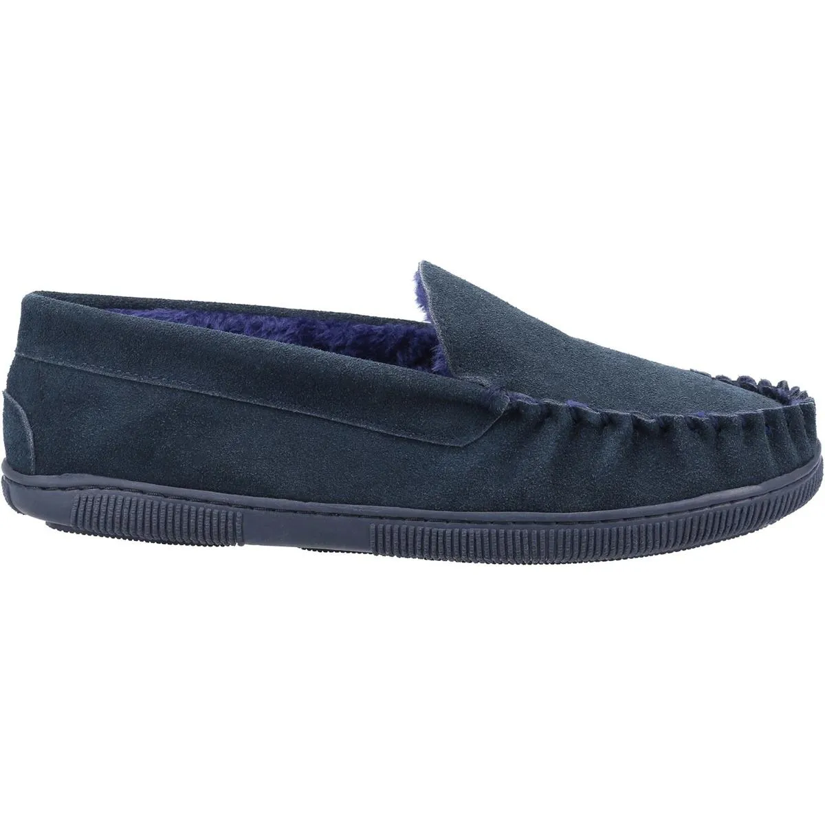 Cotswold Tresham Slip On Moccasin Slipper Navy