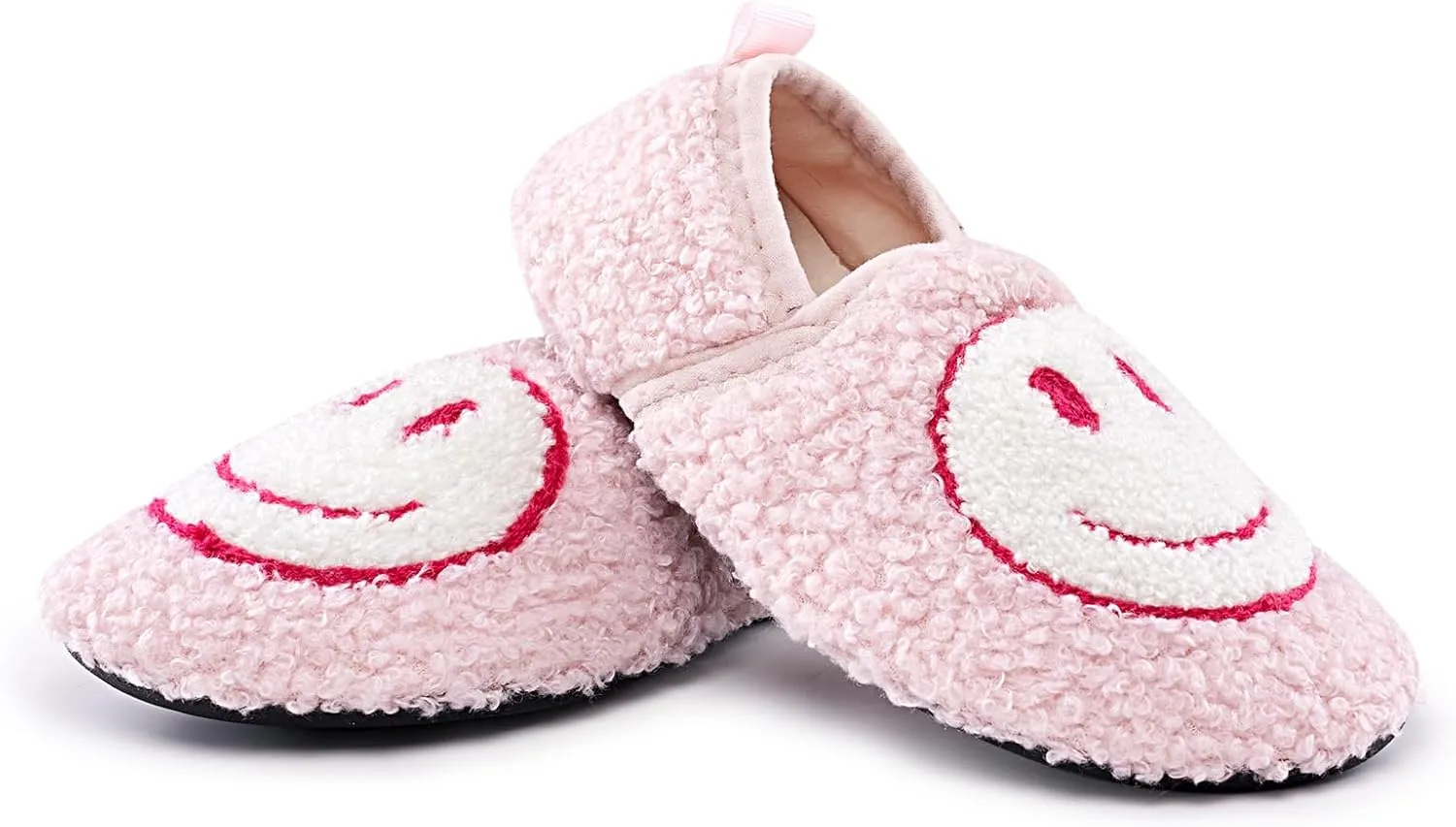 COVS Smile Face Slippers Kids Toddler Slippers for Boys Girls Slippers Toddler House Shoes Non-Slip TPR Soft Sole Kids Slippers Home Socks Shoes