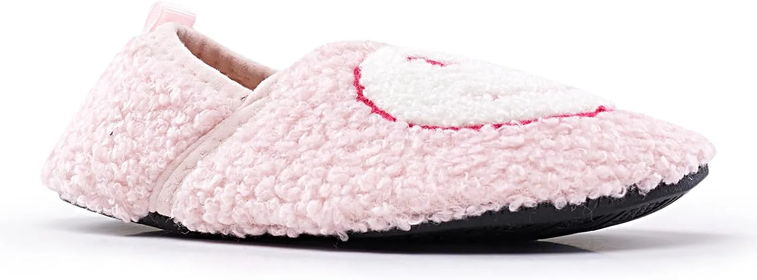 COVS Smile Face Slippers Kids Toddler Slippers for Boys Girls Slippers Toddler House Shoes Non-Slip TPR Soft Sole Kids Slippers Home Socks Shoes