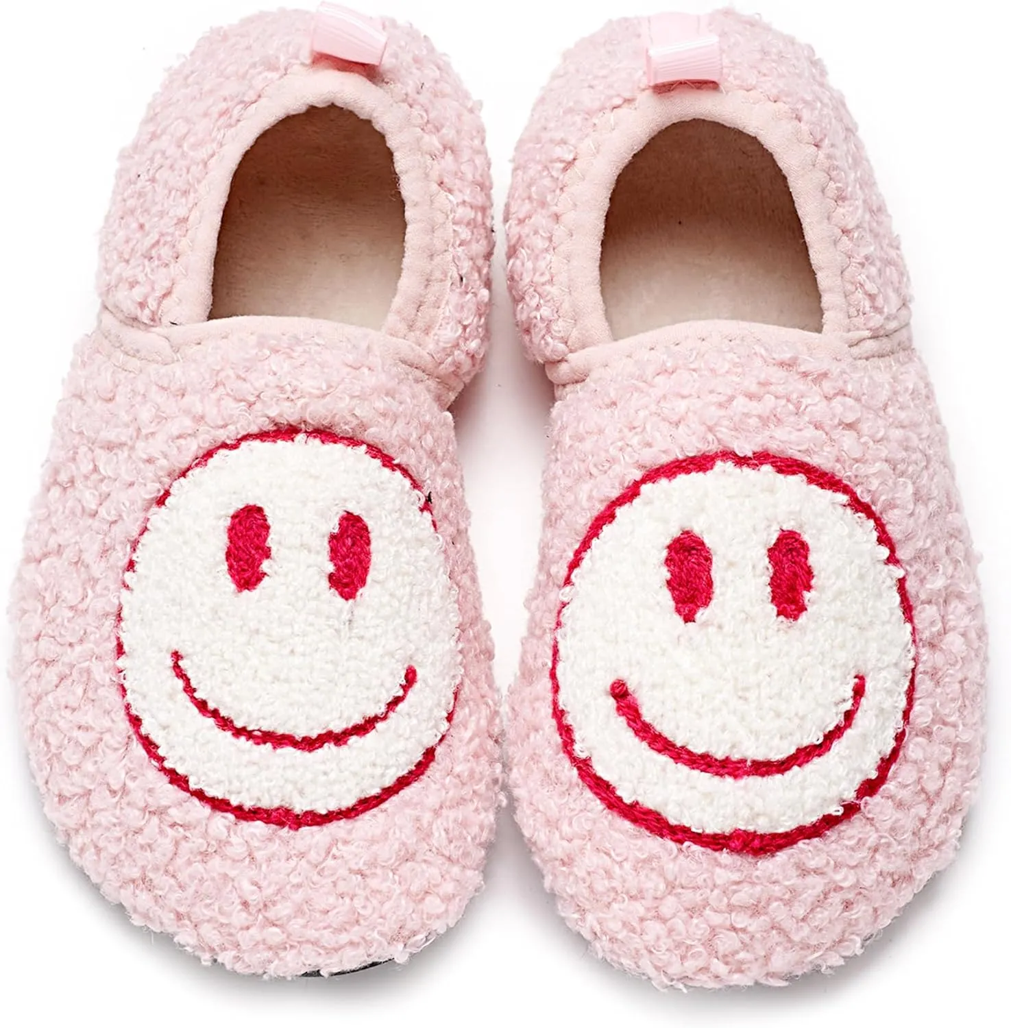 COVS Smile Face Slippers Kids Toddler Slippers for Boys Girls Slippers Toddler House Shoes Non-Slip TPR Soft Sole Kids Slippers Home Socks Shoes