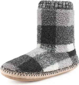 Cozy Boot Slippers for Men Indoor, Fuzzy House Shoes with Non Slip Gripper Soles, Soft Warm Moccasin Socks, Winter Gifts for Christmas Unique