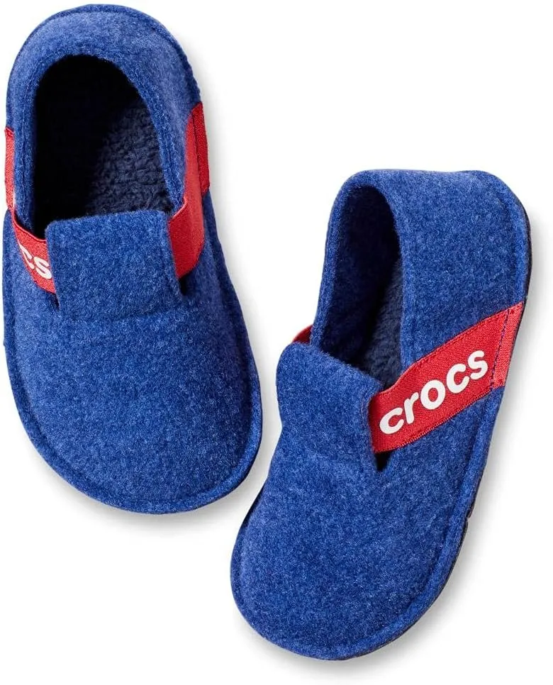 Crocs Kids' Classic Slipper | Comfortable Slip On Fuzzy Slippers for Kids