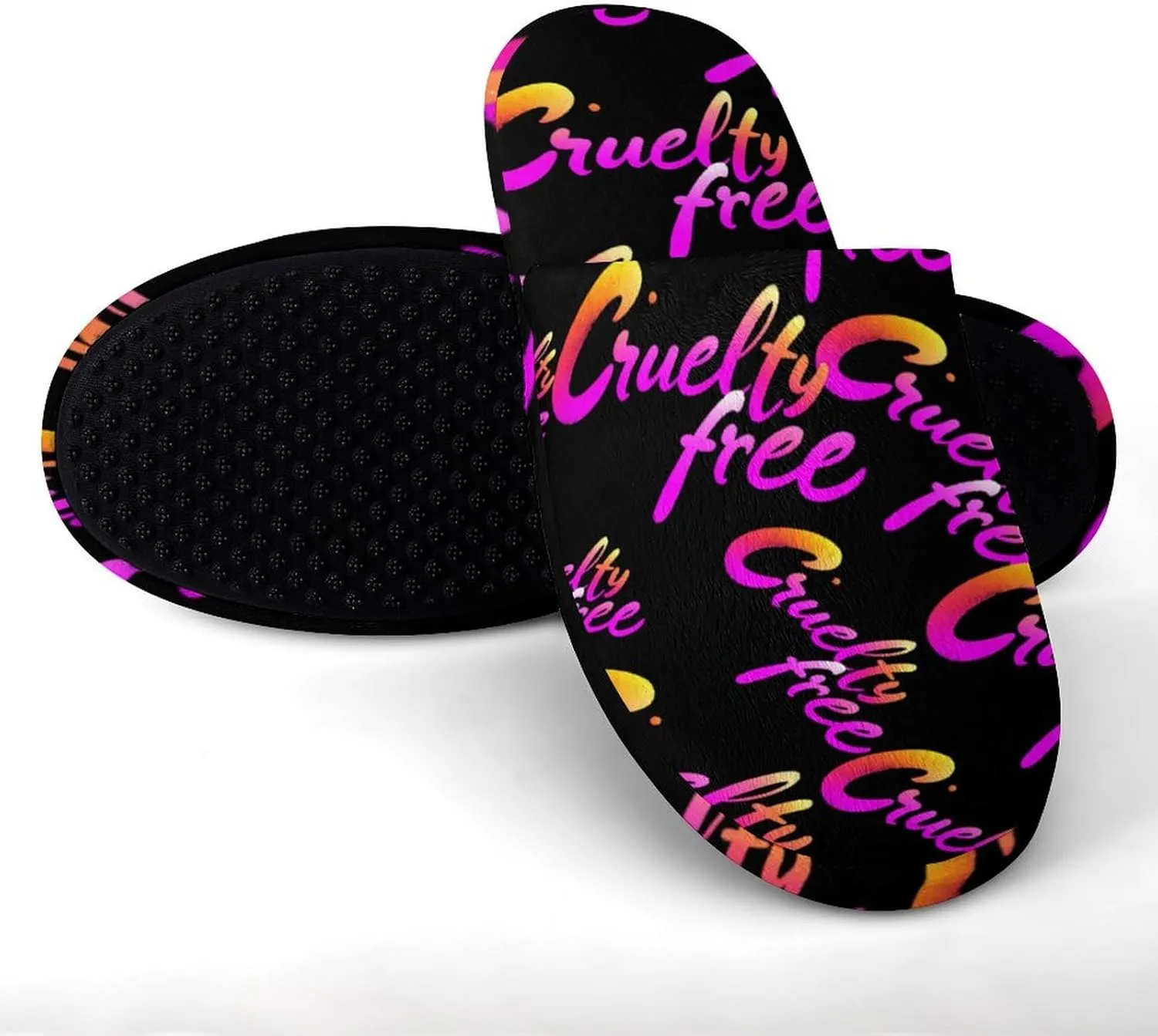 Cruelty Free Animal Protection Cotton Slippers Fashion Slip on House Shoes Lightweight Slipper for Men