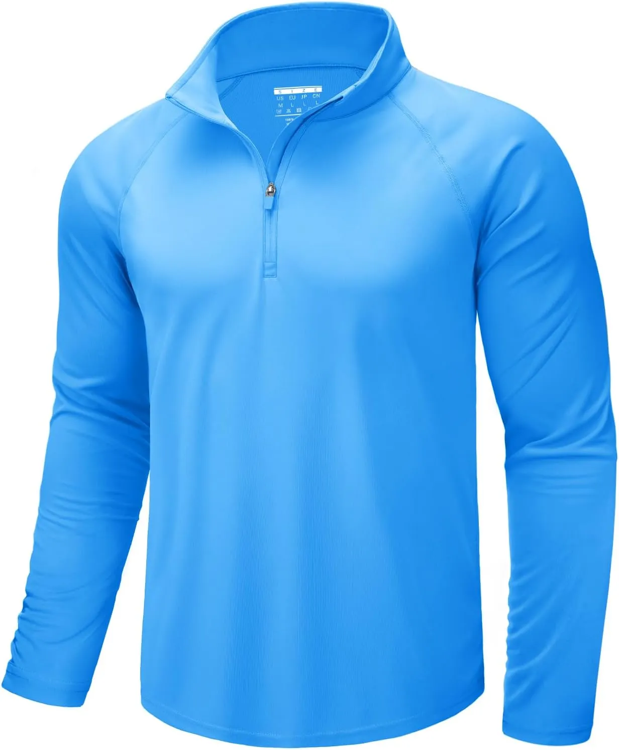 CRYSULLY Men's Long Sleeve 1/4 Zip Shirts Sun Protection Pullover UPF 50  Rash Guard Running Lightweight T Shirt