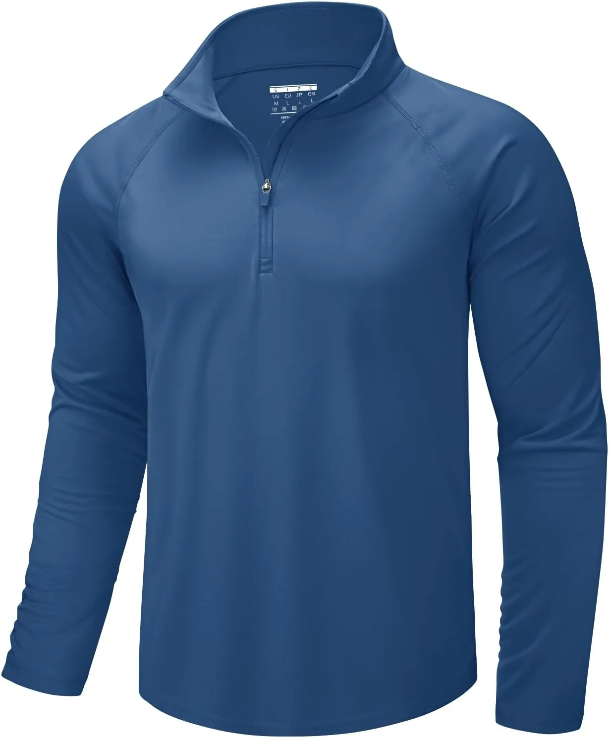 CRYSULLY Men's Long Sleeve 1/4 Zip Shirts Sun Protection Pullover UPF 50  Rash Guard Running Lightweight T Shirt