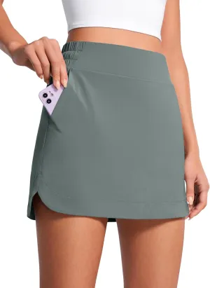 CRZ YOGA High Waisted Golf Skirts for Women A Line Tennis Athletic Casual Skort with Inner Shorts Pockets