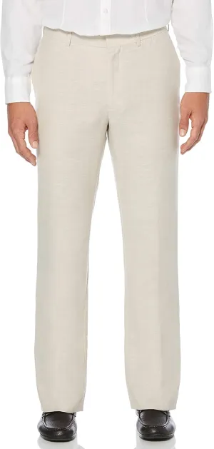 Cubavera Men's Linen Blend Dress Pants, Flat Front, Lightweight Breathable Fabric, Durable Plain Weave, 30", 32", 34” Inseams