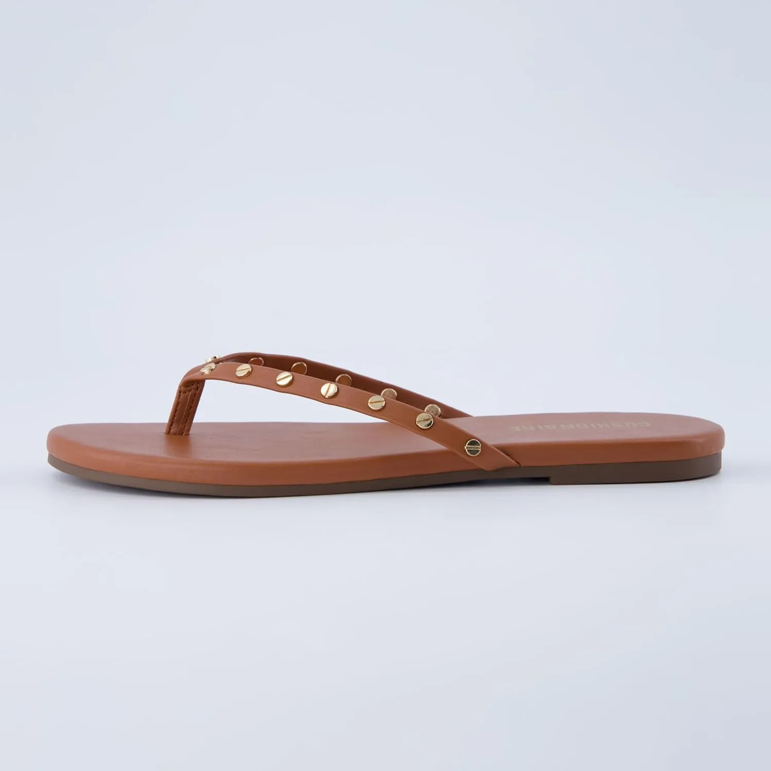 CUSHIONAIRE Confetti Women’s Studded Flip Flop Sandal – Slip-On Thong with Memory Foam & Stylish Rivet Strap