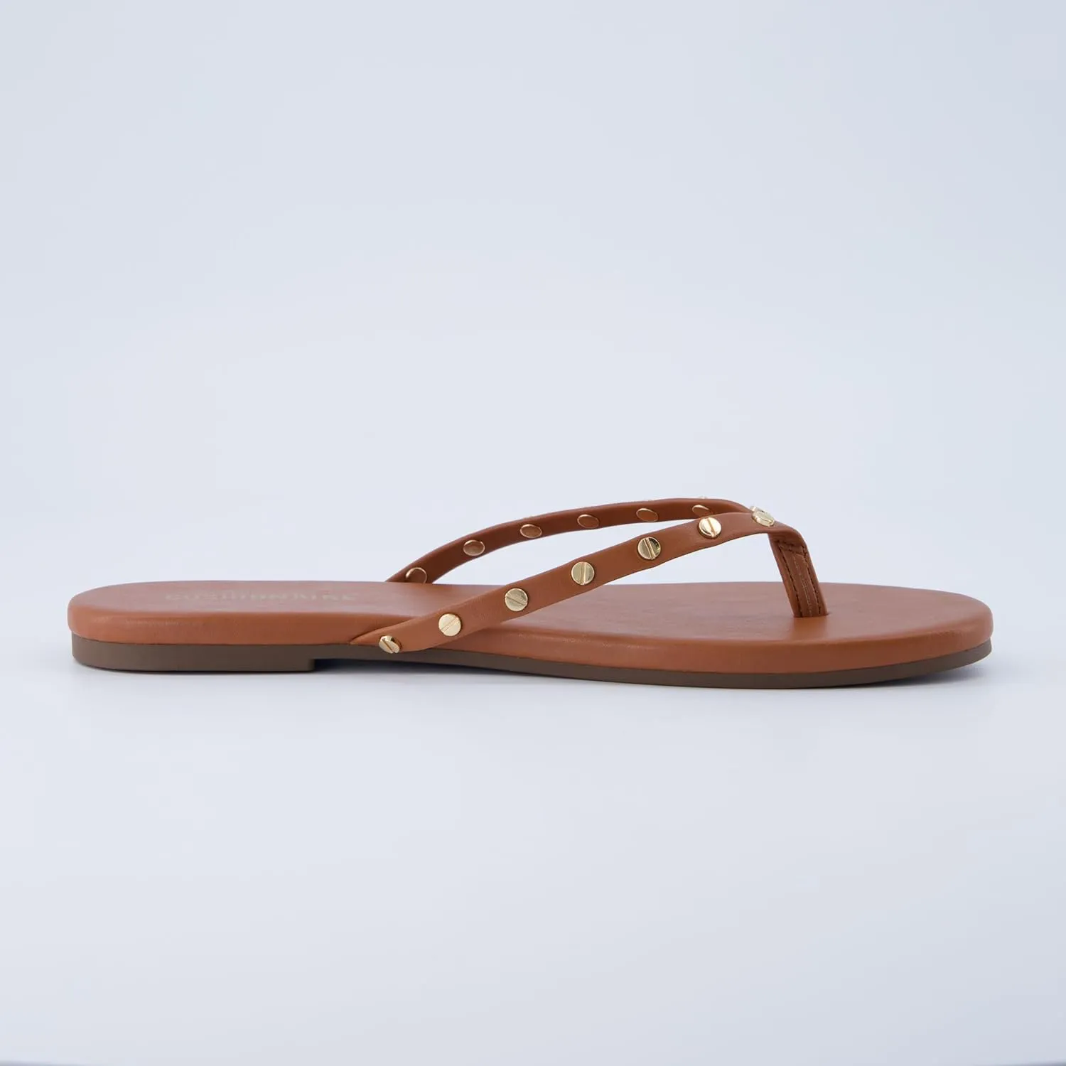 CUSHIONAIRE Confetti Women’s Studded Flip Flop Sandal – Slip-On Thong with Memory Foam & Stylish Rivet Strap