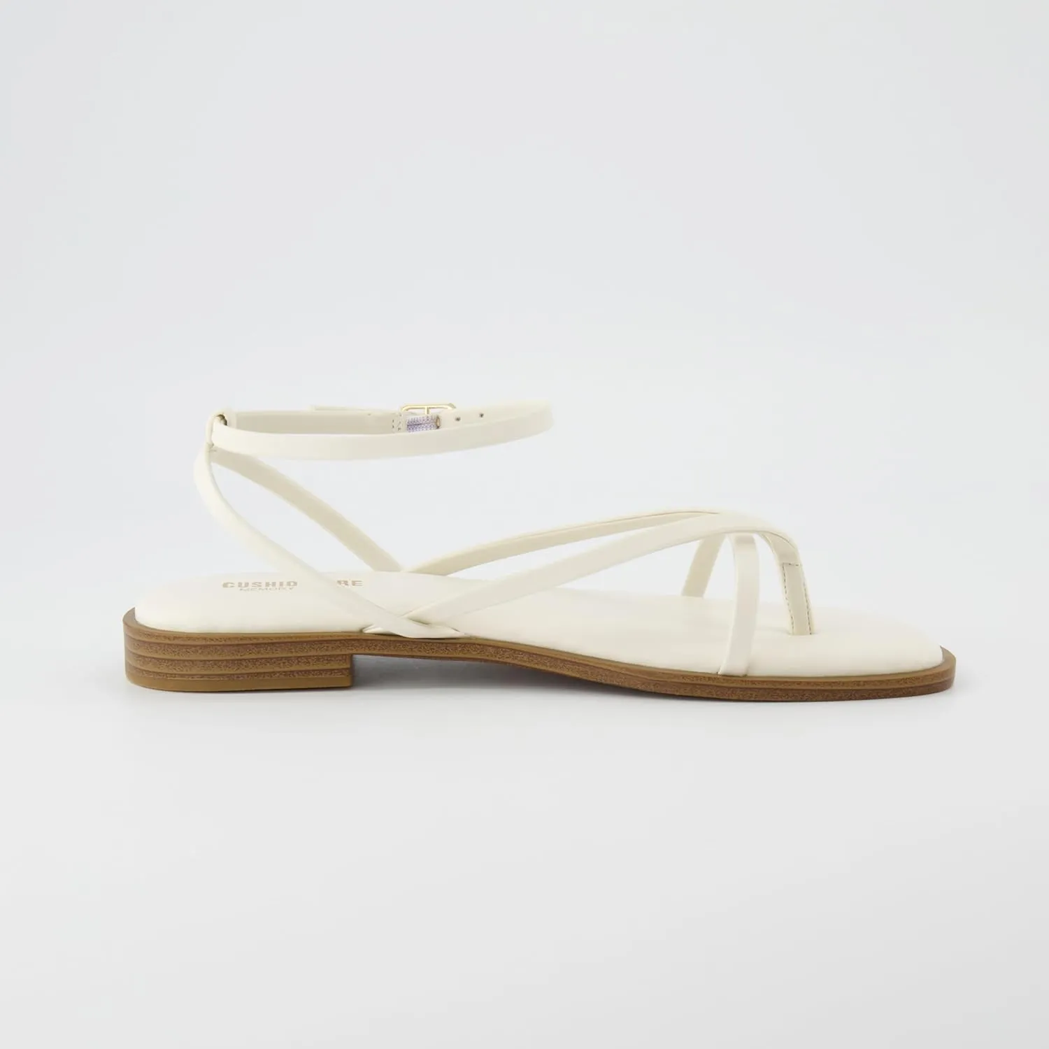 CUSHIONAIRE Women's Vida strappy flat sandal  Memory Foam and Wide Widths Available