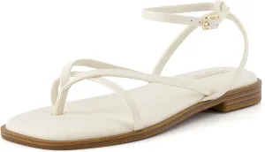 CUSHIONAIRE Women's Vida strappy flat sandal  Memory Foam and Wide Widths Available