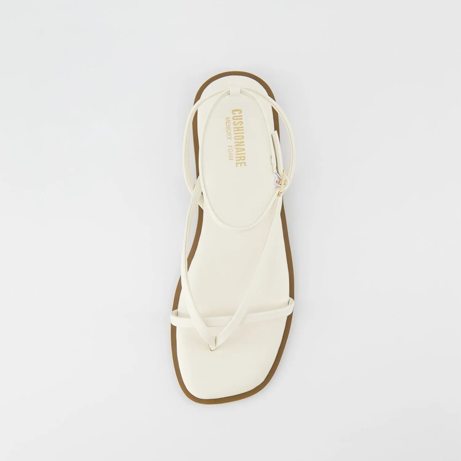 CUSHIONAIRE Women's Vida strappy flat sandal  Memory Foam and Wide Widths Available