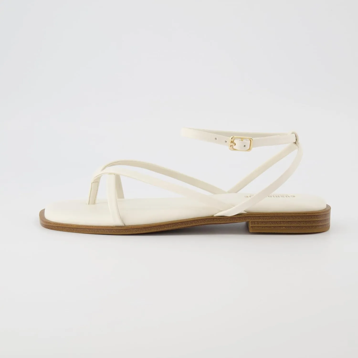 CUSHIONAIRE Women's Vida strappy flat sandal  Memory Foam and Wide Widths Available