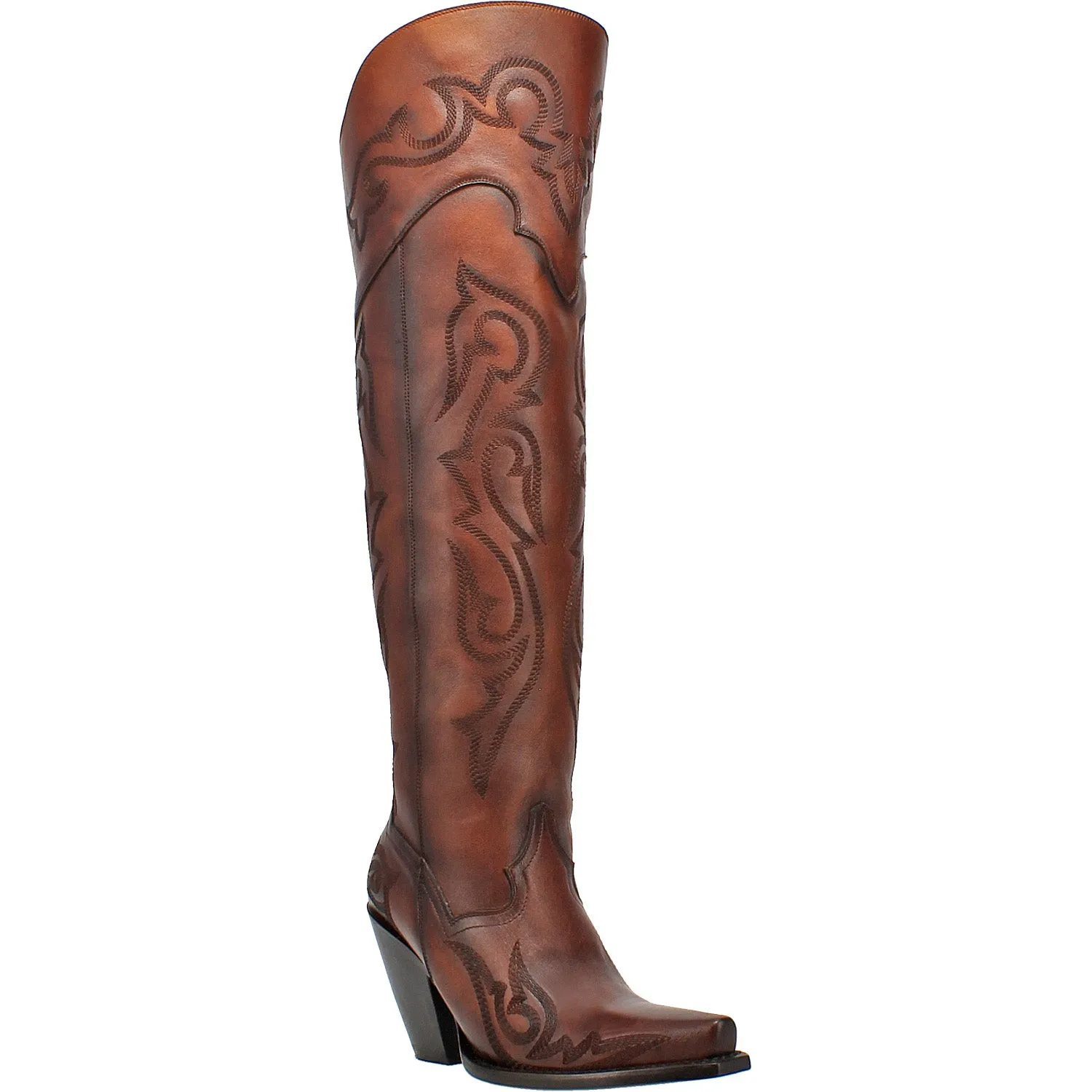 Dan Post Women's Seductress Leather Snip Toe Fashion Boot - Chestnut