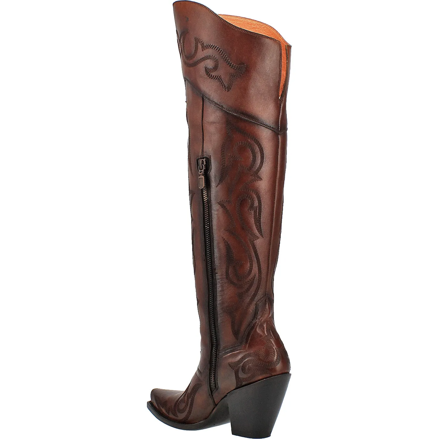 Dan Post Women's Seductress Leather Snip Toe Fashion Boot - Chestnut