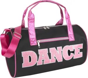 Dance Duffle Bags for Dancers, Girls, Teens, and Student Athletes, Fun Dance Workout Duffel Bag for Girls and Boys (Black/Pink)