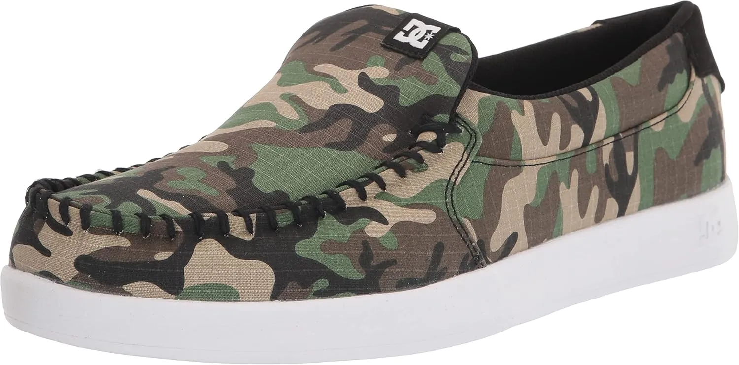 DC Men's Villain 2 Casual Slip On Skate Shoe Slipper, Military CAMO, 14