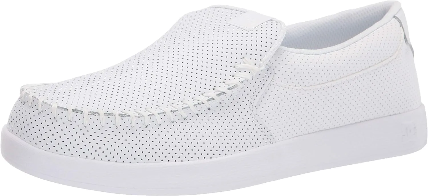 DC Men's Villain 2 Casual Slip On Skate Shoe Slipper, White, 12