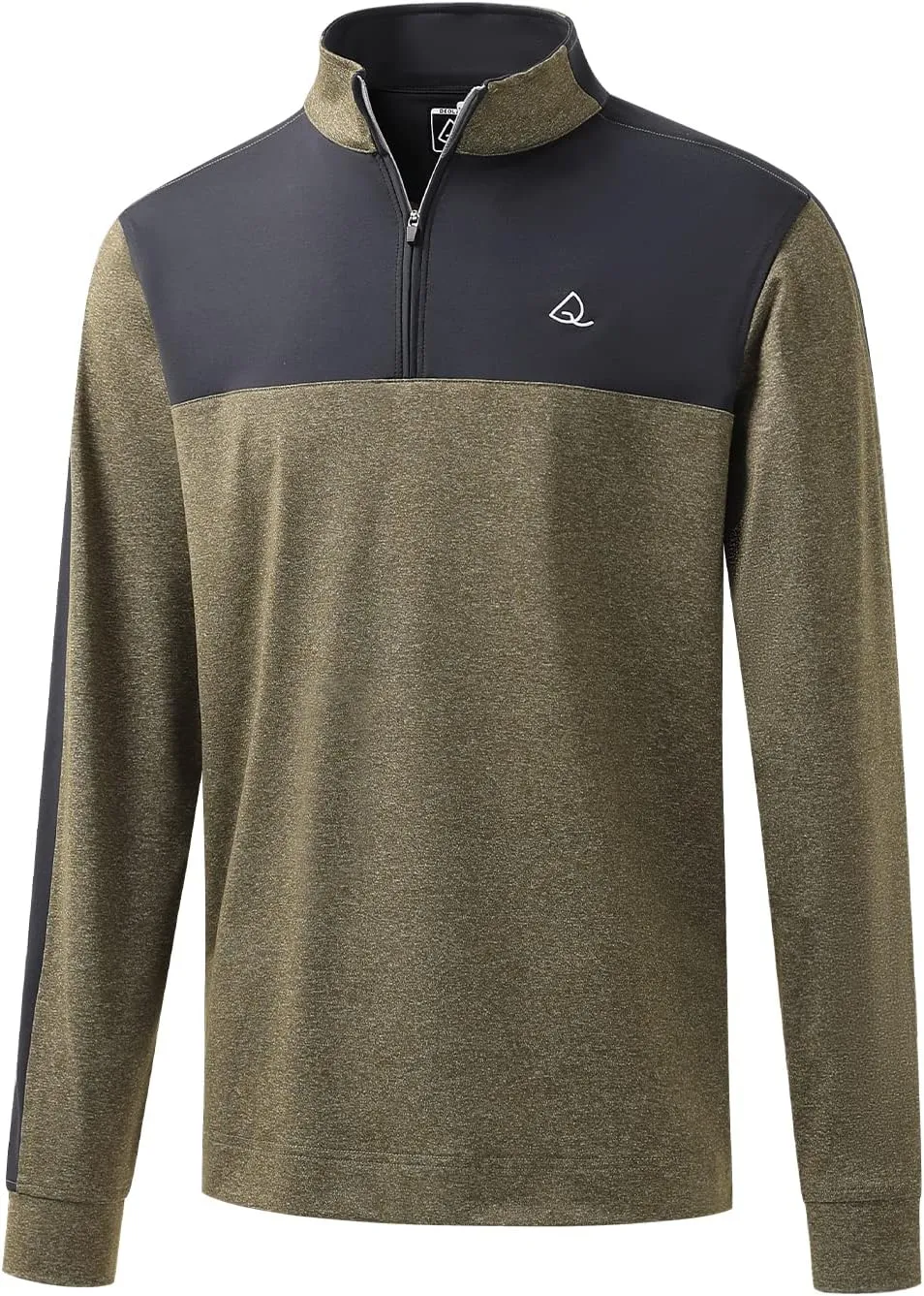 DEOLAX Mens Quarter Zip Pullover Solid 1/4 Zip Pullover Mens Athletic Performance Dry Fit Long Sleeve Thermal Mens Sweatshirt
