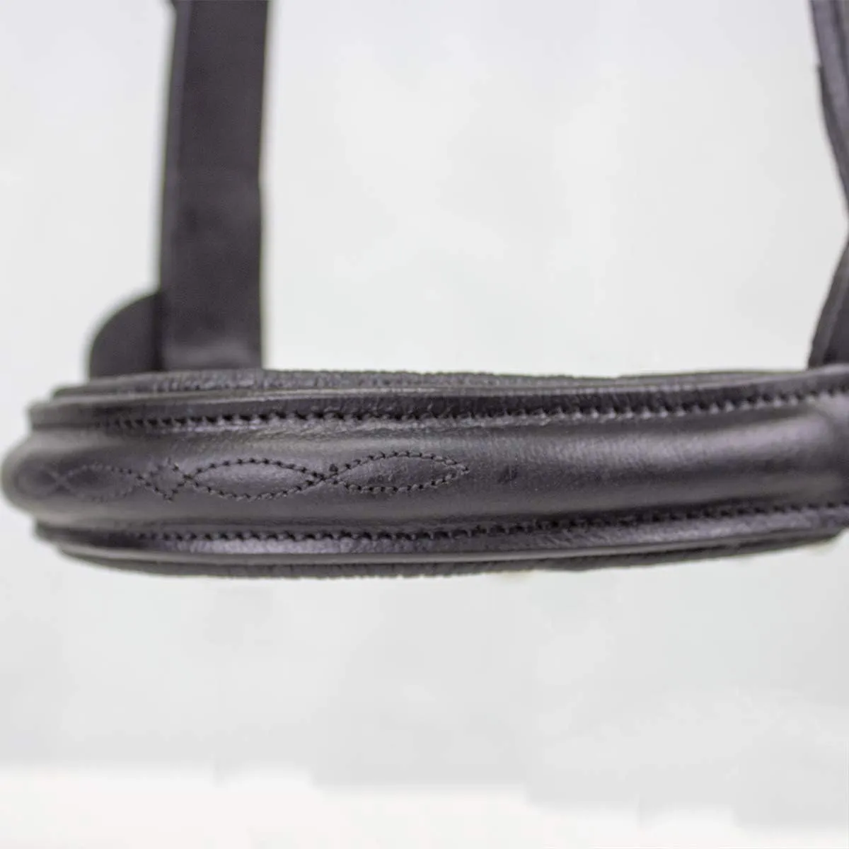 Derby Originals Premium Raised Padded Fancy Stitch Leather Cattle Show Halter with Matching Chain Lead