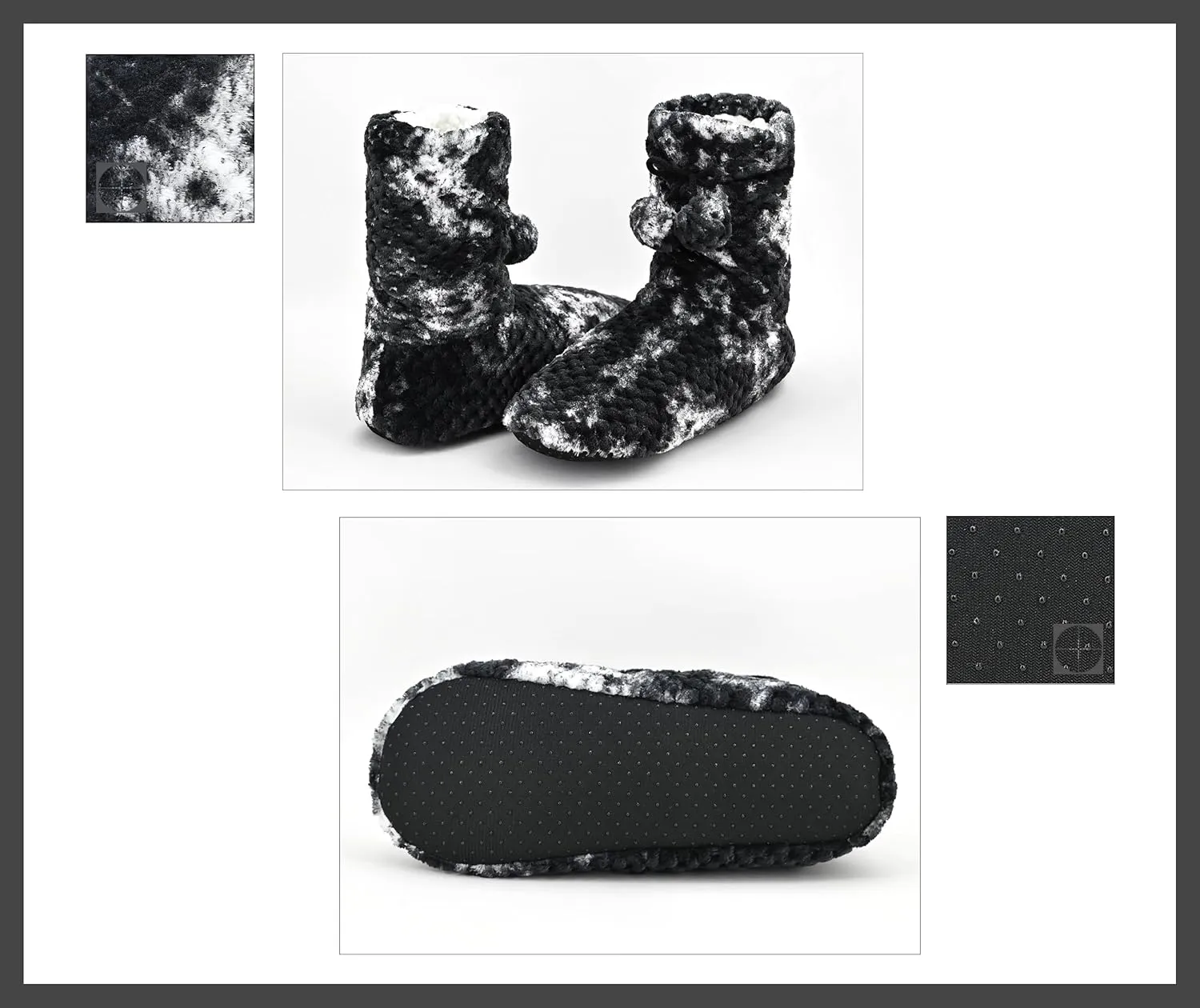 DICUIRD Slipper Socks with Grippers for Women,Winter Cozy&Comfy Boot Slippers for Women