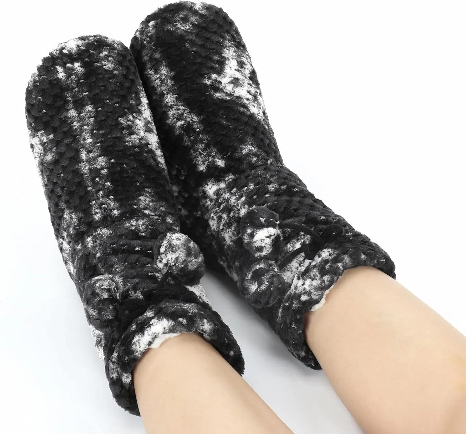 DICUIRD Slipper Socks with Grippers for Women,Winter Cozy&Comfy Boot Slippers for Women