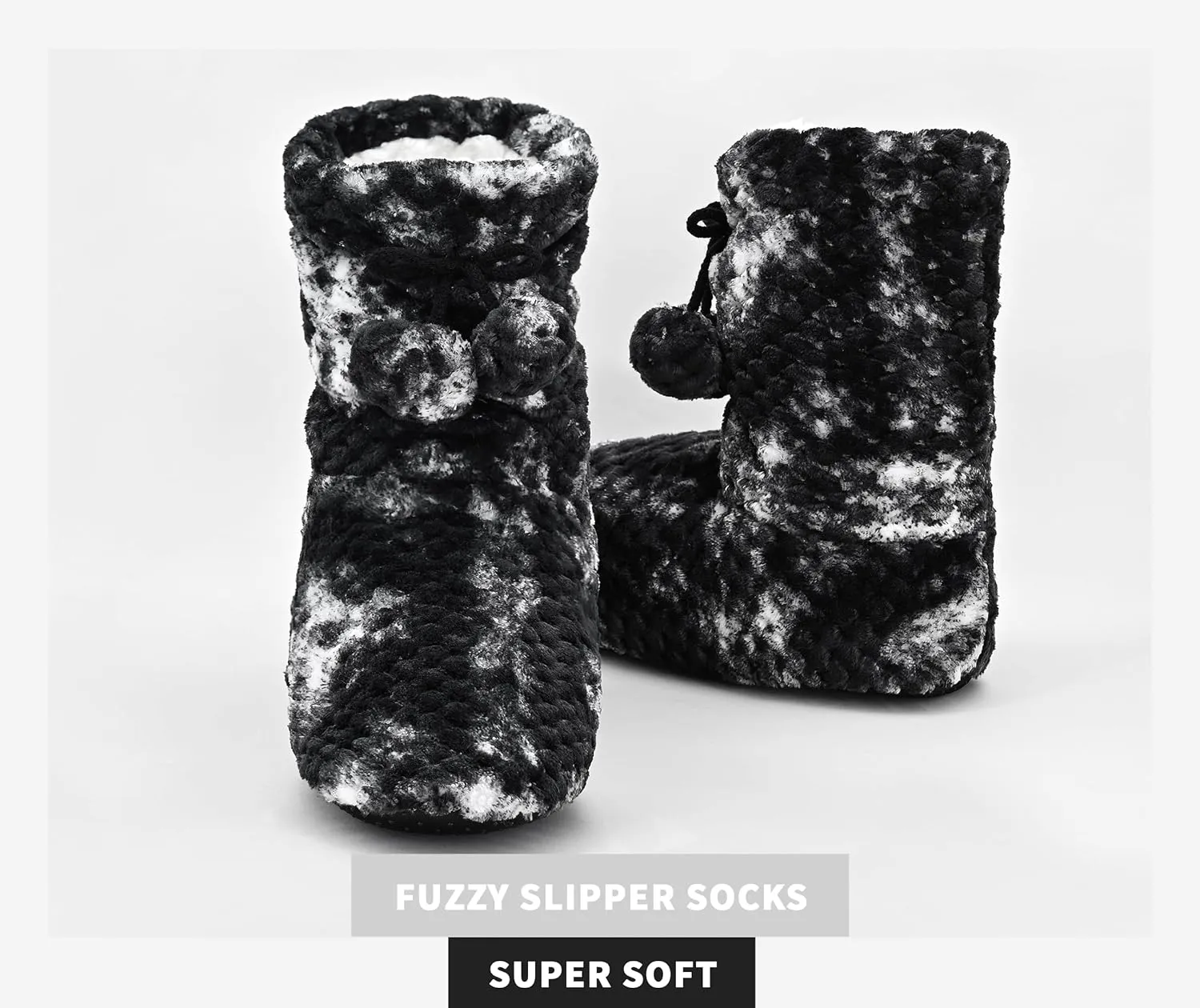 DICUIRD Slipper Socks with Grippers for Women,Winter Cozy&Comfy Boot Slippers for Women