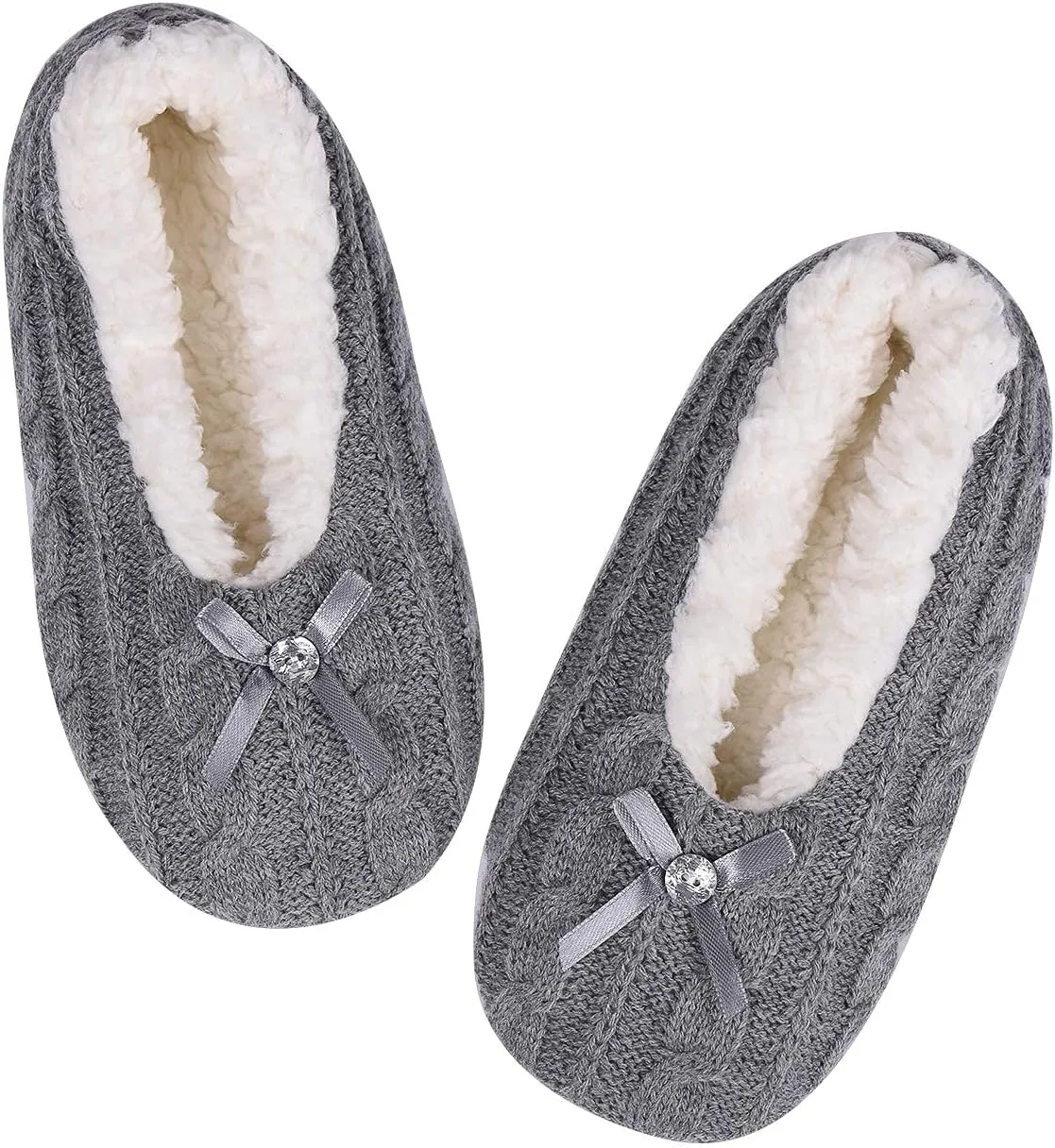 DICUIRD Womens Thick & Warm Slipper Socks with Grippers - Knit House Slippers