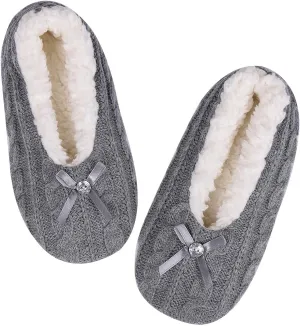 DICUIRD Womens Thick & Warm Slipper Socks with Grippers - Knit House Slippers