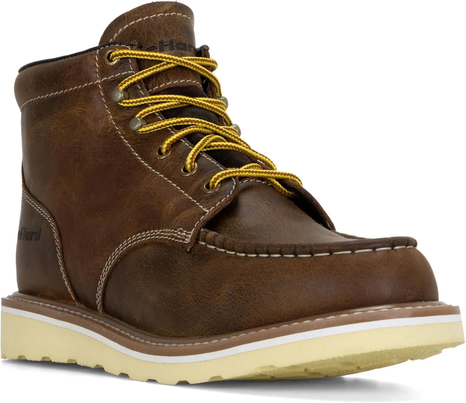 DieHard Mustang Wedge Brown Boot – Soft Toe, Full Grain Leather, Slip-Resistant, Electrical Hazard Protection