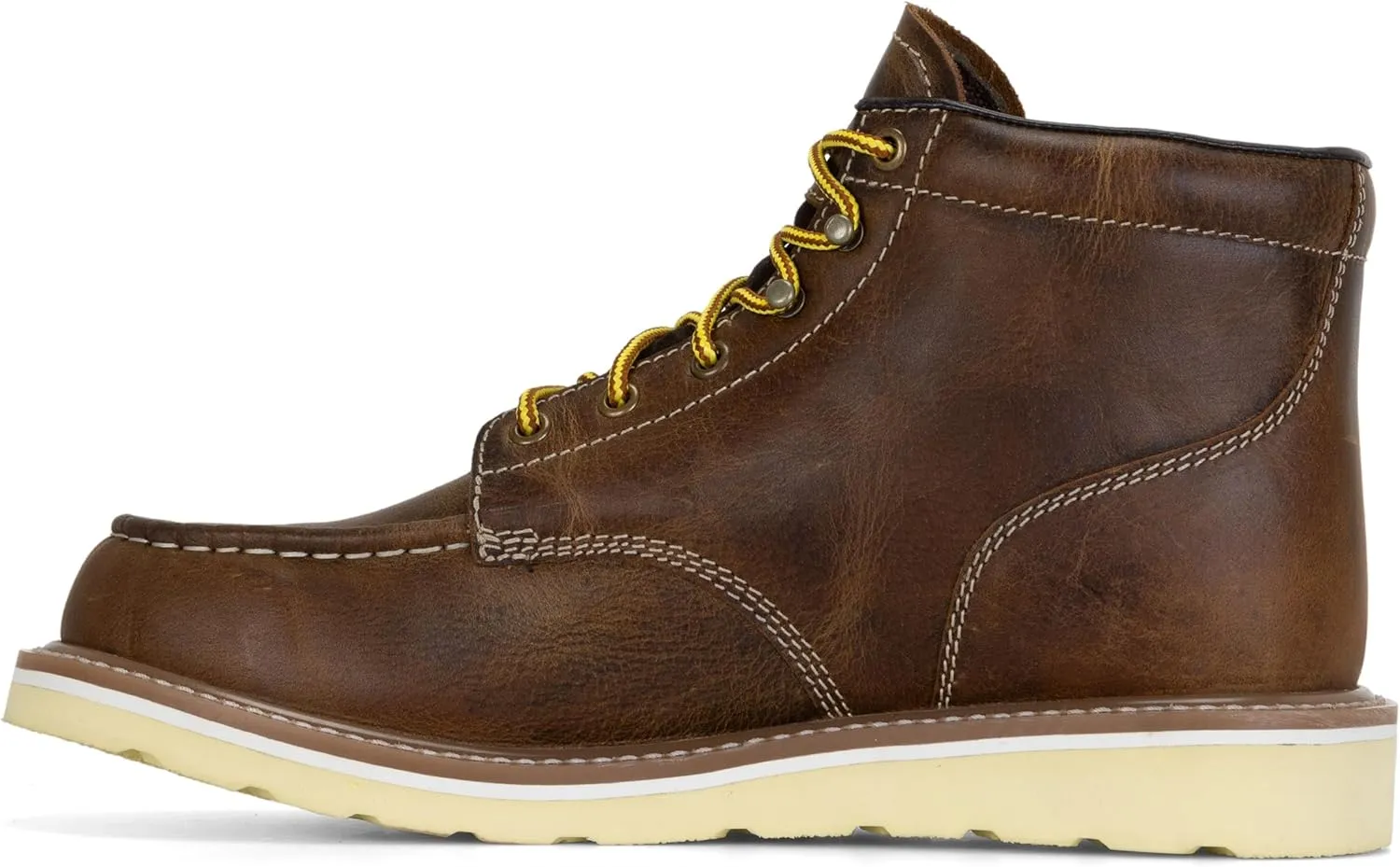 DieHard Mustang Wedge Brown Boot – Soft Toe, Full Grain Leather, Slip-Resistant, Electrical Hazard Protection