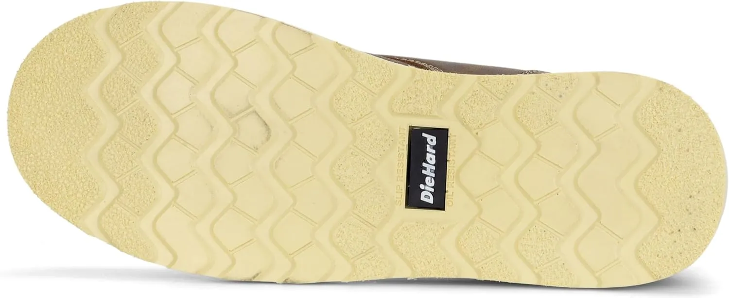DieHard Mustang Wedge Brown Boot – Soft Toe, Full Grain Leather, Slip-Resistant, Electrical Hazard Protection