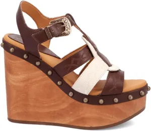 Dingo Womens Cosmo Studded Casual Sandals Casual Mid Heel 2-3" - Brown