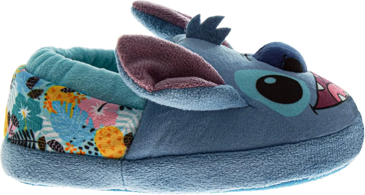 Disney Kids Lilo and Stitch Slippers for Girls - Stitch Plush Warm Soft Aline Comfy Lightweight House Shoes (5-10 toddler / 11-12 little kid)