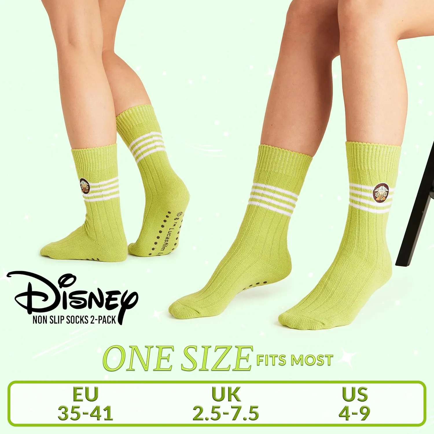 Disney Stitch Bed Socks for Women Teenagers Warm Baby Yoda Slipper Socks Non Slip One Size Stitch Gifts