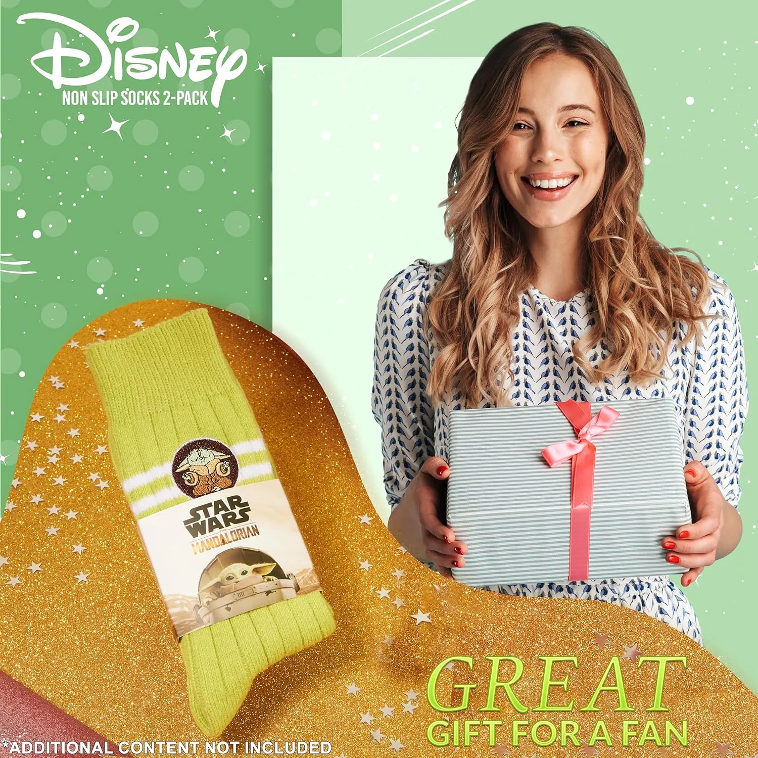 Disney Stitch Bed Socks for Women Teenagers Warm Baby Yoda Slipper Socks Non Slip One Size Stitch Gifts