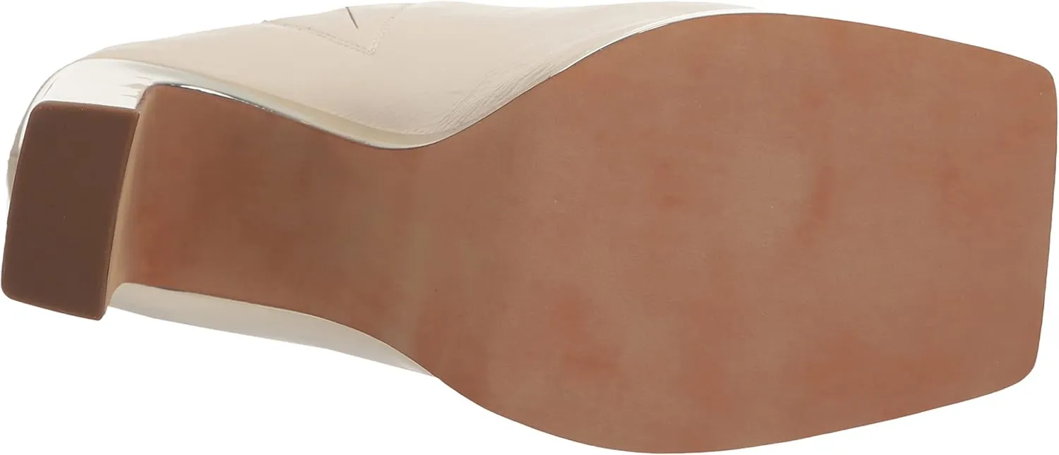 DKNY Women's Peep Toe Platform Heeled Slip-On Bootie Sandal