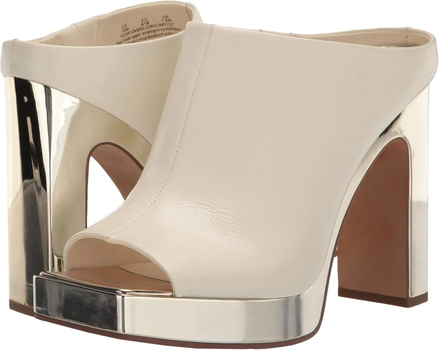 DKNY Women's Peep Toe Platform Heeled Slip-On Bootie Sandal