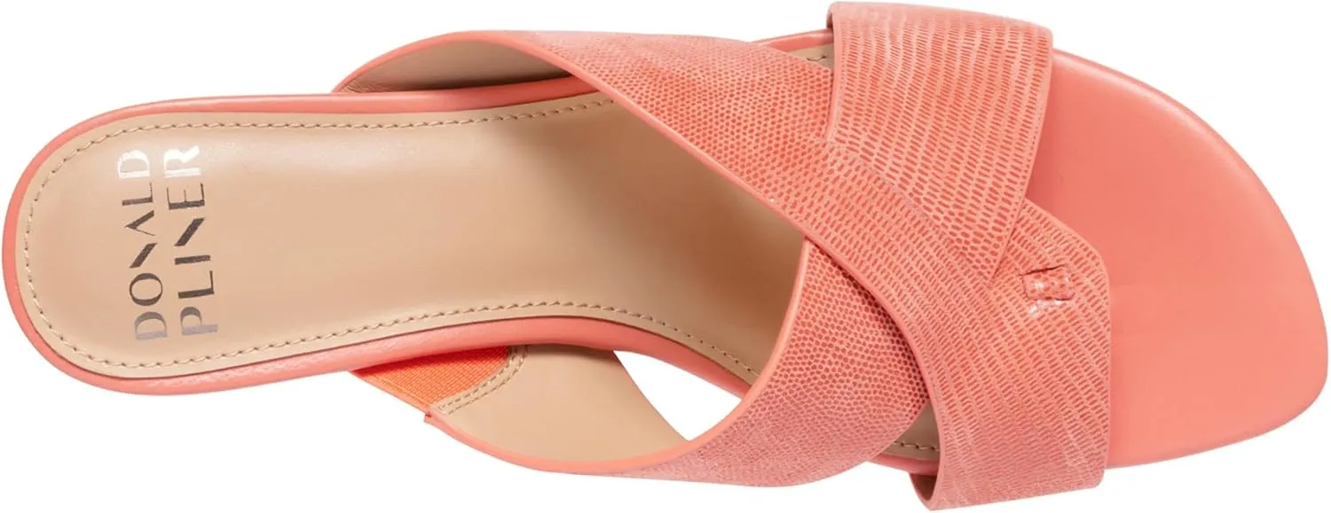 Donald Pliner AYLLY Slip-On Dress Sandals 2.5” Heel Slip-On Heeled Sandals for Women, Crisscross Upper, Memory Foam Insole, Summer Heels, Comfortable Heels for Women