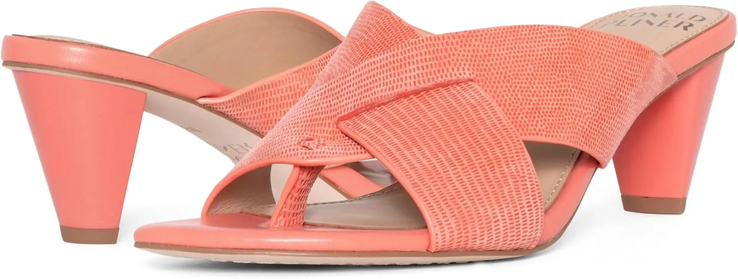Donald Pliner AYLLY Slip-On Dress Sandals 2.5” Heel Slip-On Heeled Sandals for Women, Crisscross Upper, Memory Foam Insole, Summer Heels, Comfortable Heels for Women