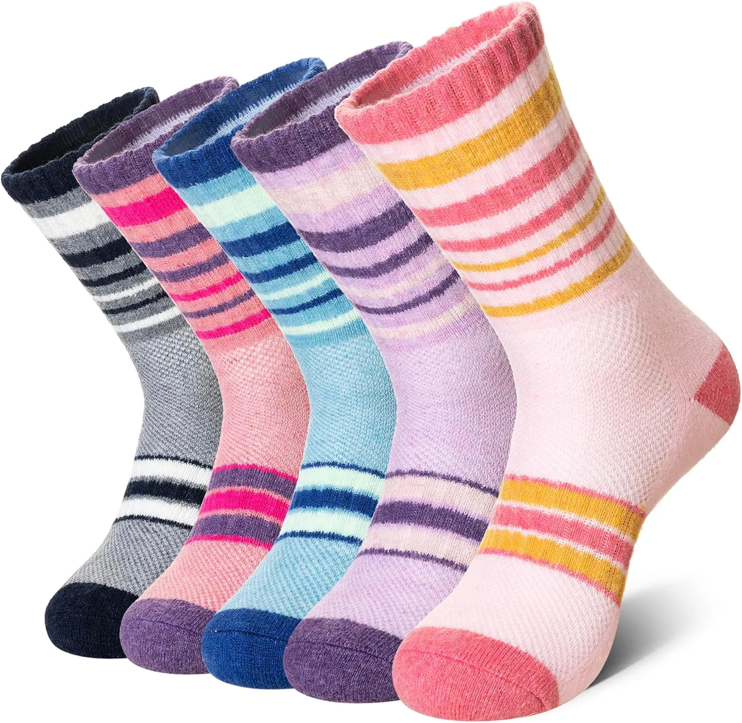 DoSmart Merino Wool Hiking Socks for Women Thermal Winter Warm Moisture Wicking Boot Work Cushion Gift Socks 5 Pairs
