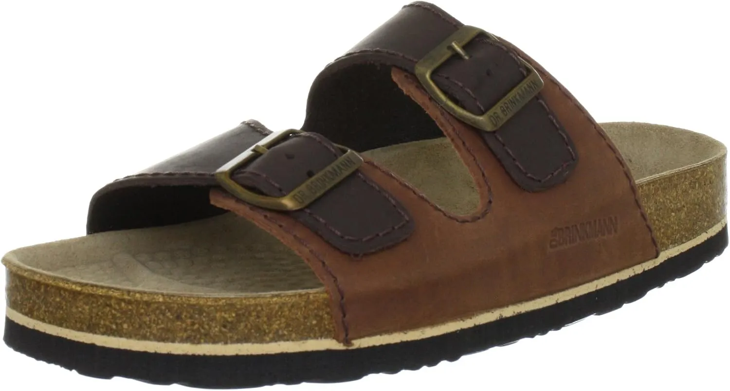Dr.Brinkmann Men's Misters of Tifbett Pantoleten Glogss Brown Material Slippers 48
