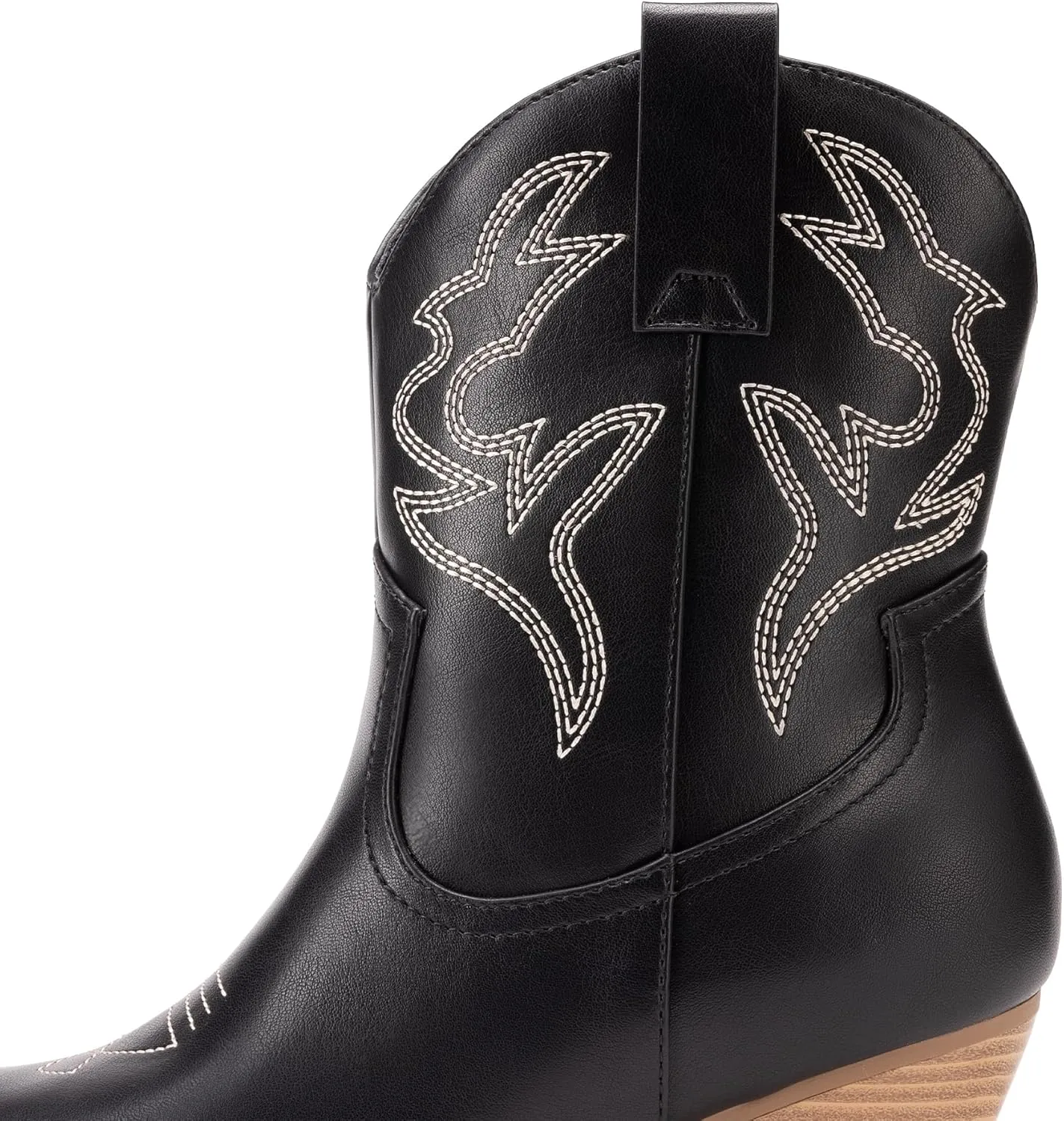 DREAM PAIRS Women's Cowboy Cowgirl Boots Embroidered Stitched Short Western Boots Low Chunky Heel Pointed Toe Ankle Booties