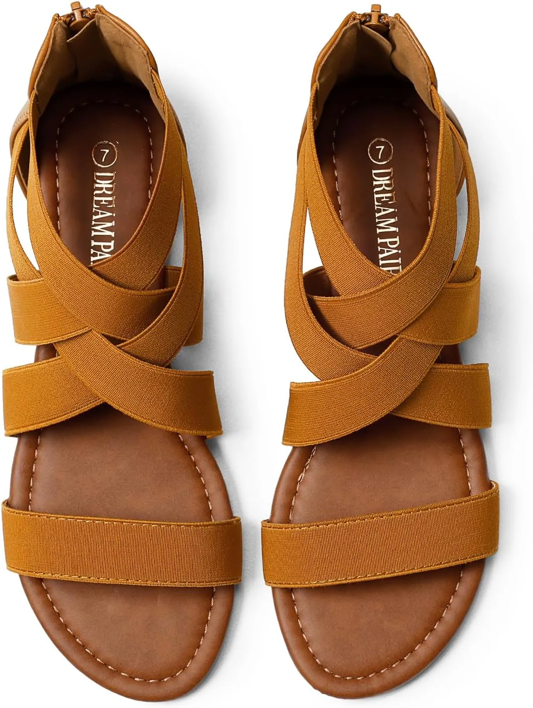 DREAM PAIRS Women's Elastic Ankle Strap Low Wedges Sandals
