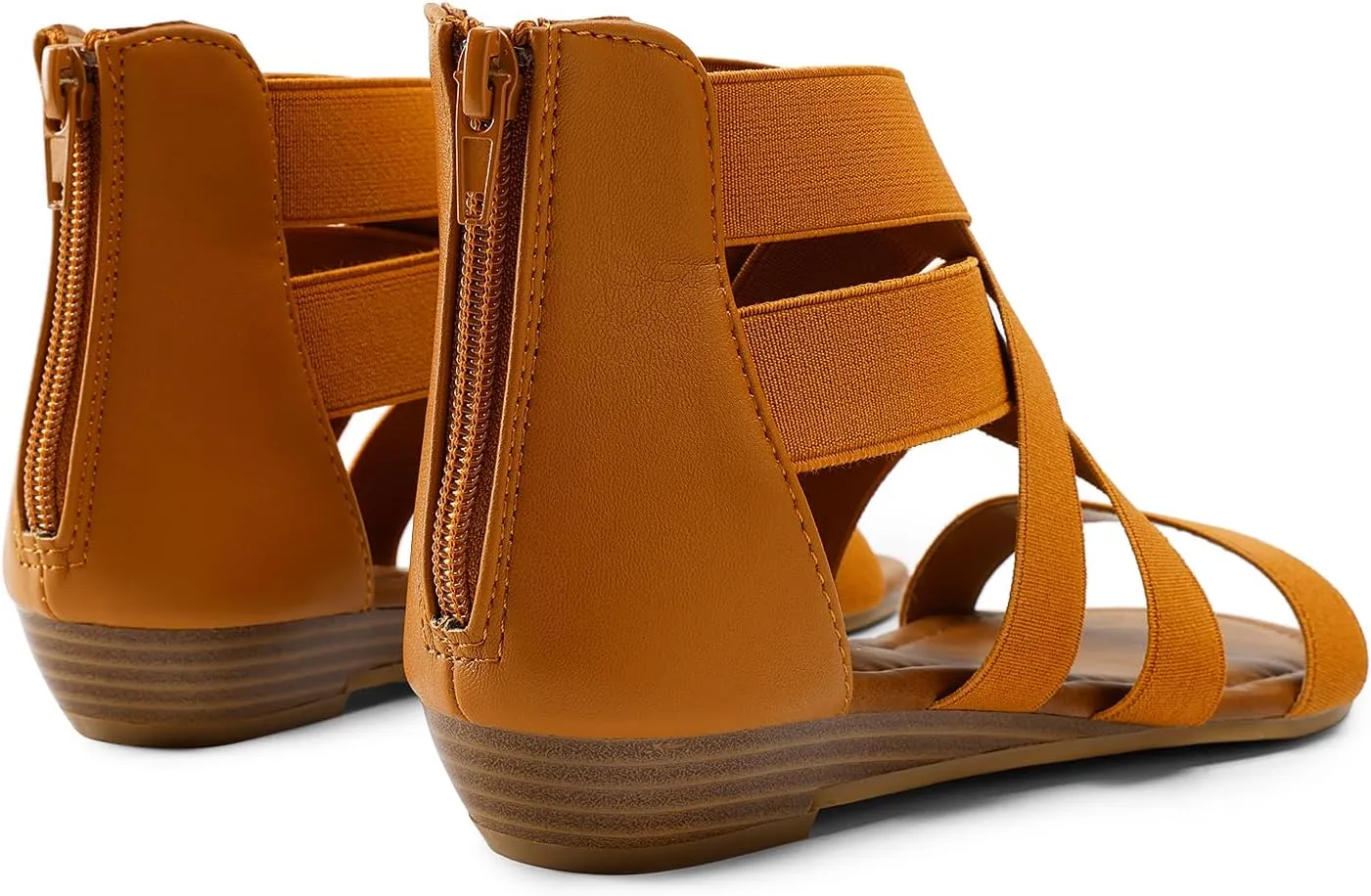 DREAM PAIRS Women's Elastic Ankle Strap Low Wedges Sandals