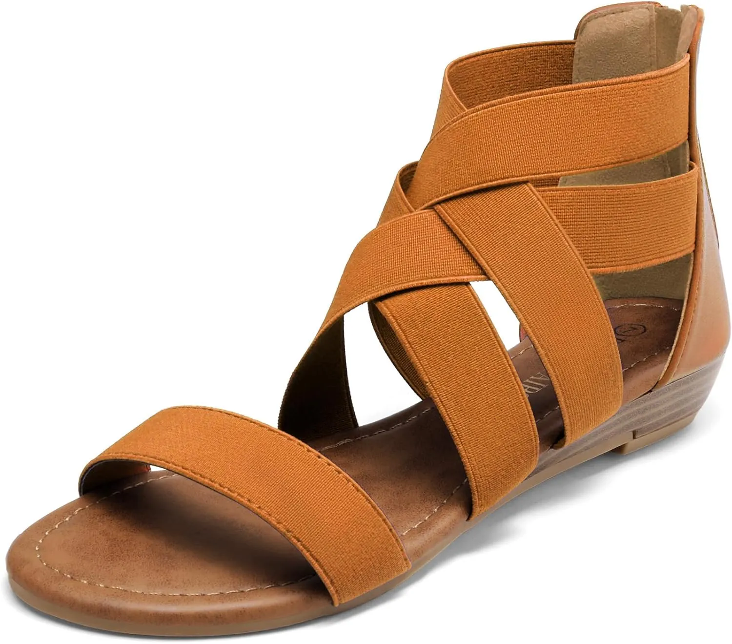 DREAM PAIRS Women's Elastic Ankle Strap Low Wedges Sandals