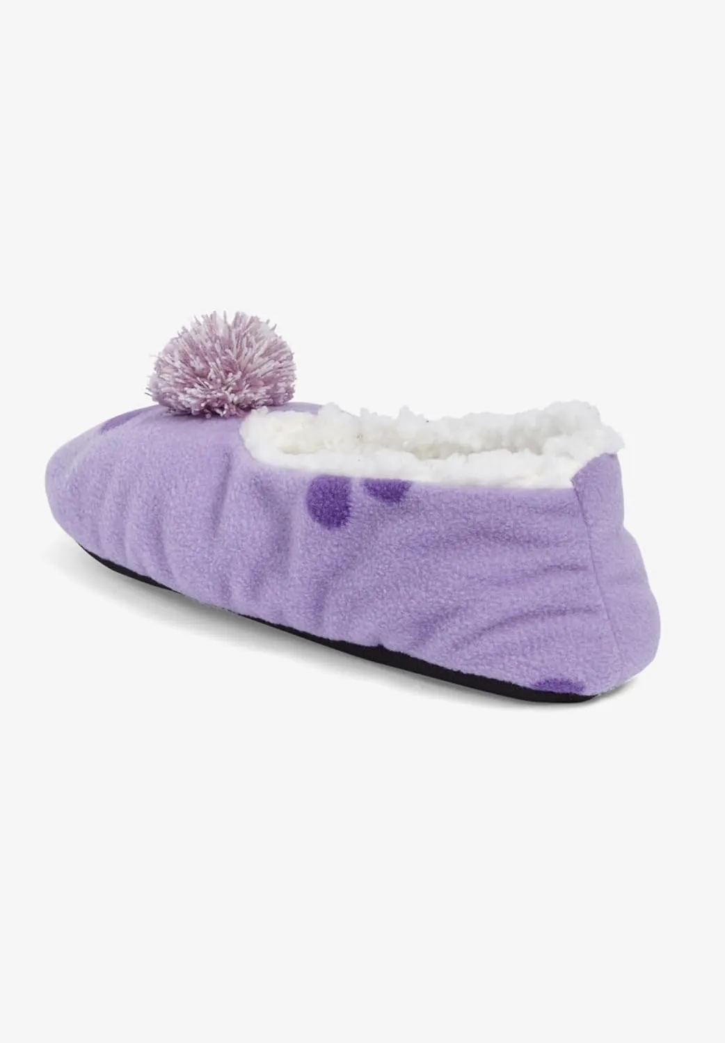 Dreams & Co. Plus Size Pom Pom Slipper