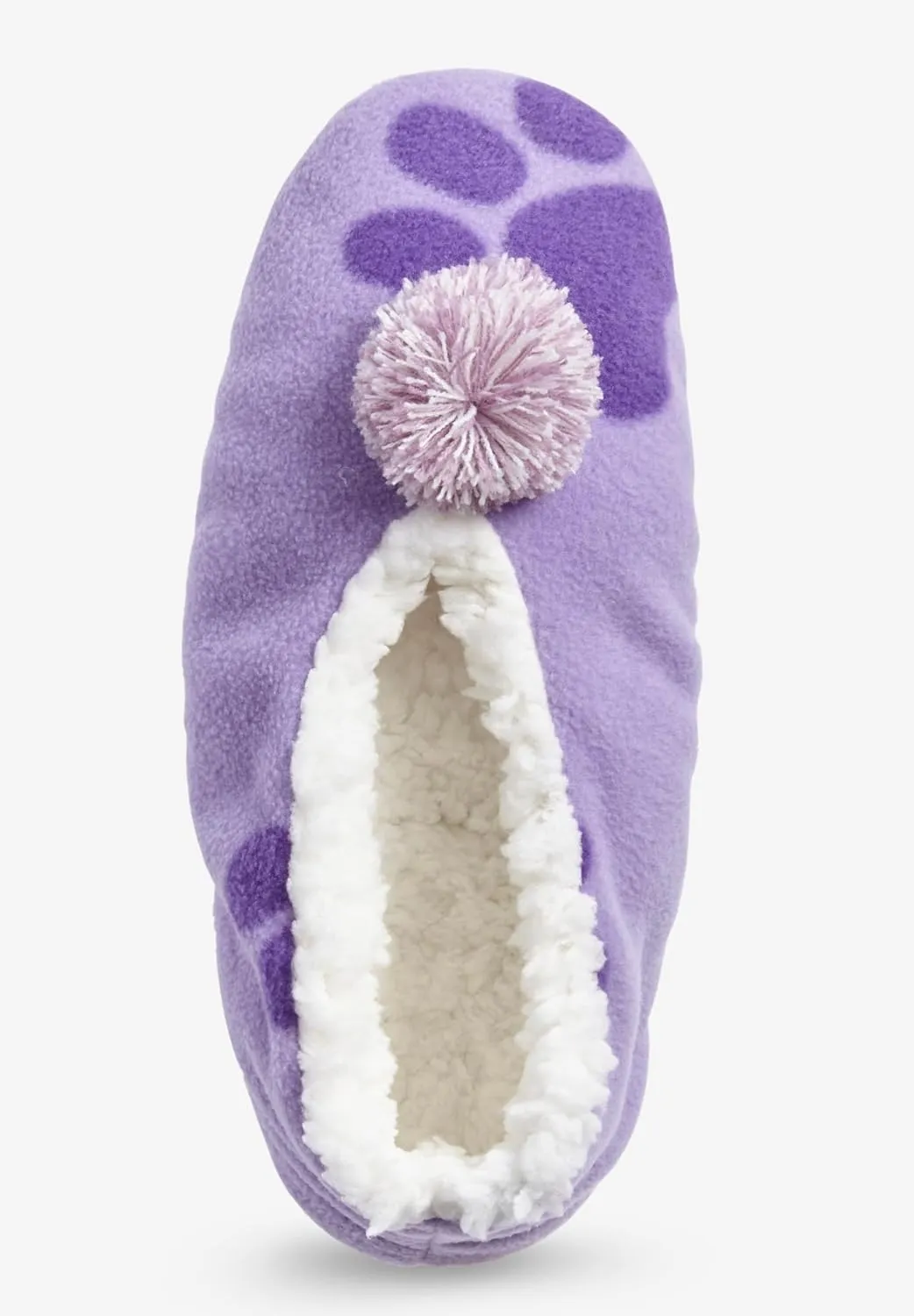 Dreams & Co. Plus Size Pom Pom Slipper