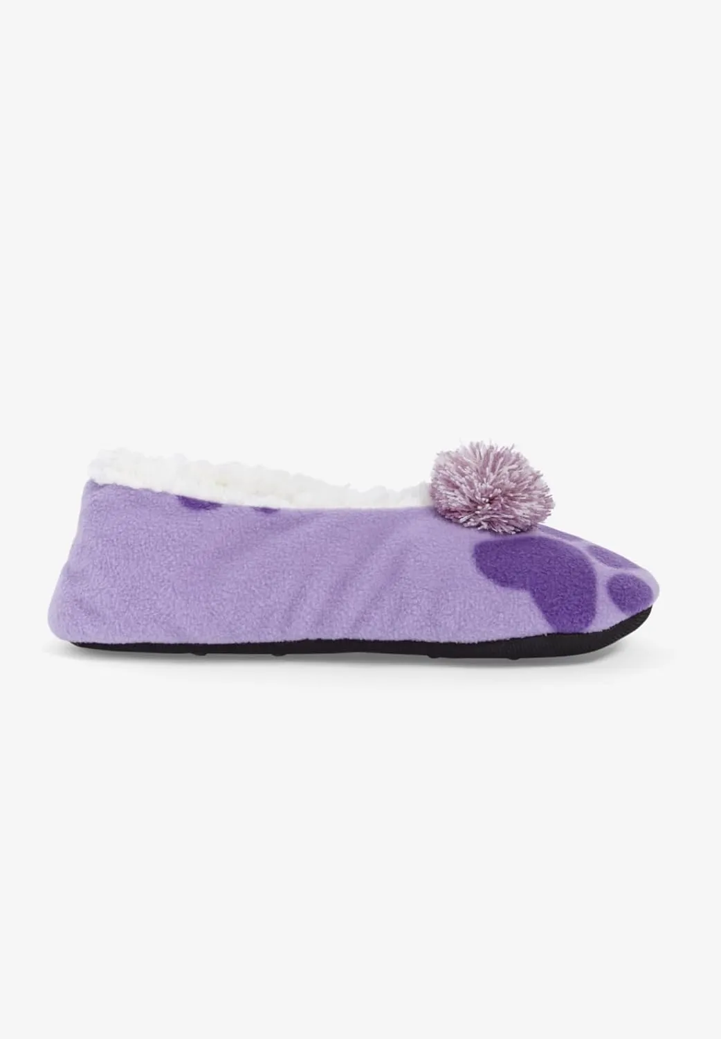 Dreams & Co. Plus Size Pom Pom Slipper
