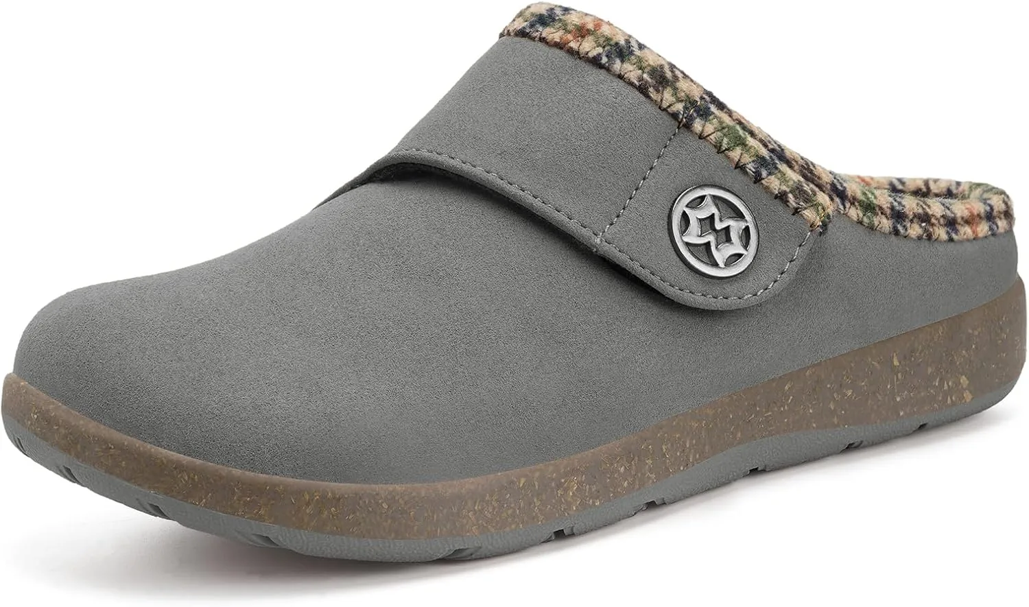 Eagsouni Women's Men's Slippers Suede Fuzzy Slippers with Arch Support Orthotic Winter Warm Fur Lined Slip on House Shoes Indoor Outdoor for Plantar Fasciitis